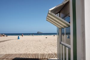 Reflection in the beach. Benidorm street photography